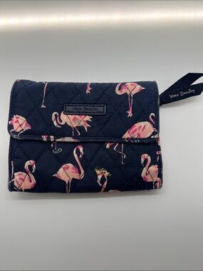 Vera Bradley Navy Quilted Flamingo Wallet